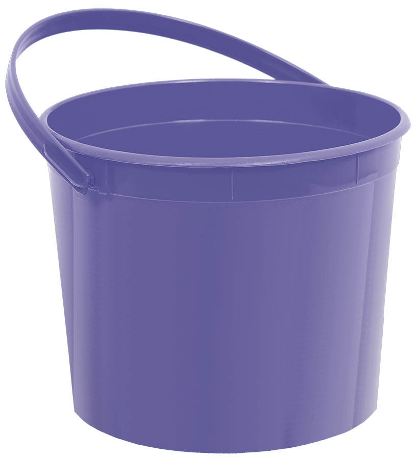 Purple Plastic Bucket - FAVOR BAGS/CONTAINERS - Party Supplies - America Likes To Party