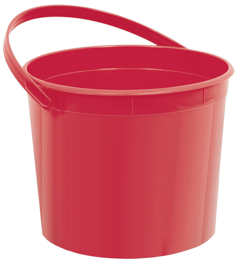 Red Plastic Bucket - FAVOR BAGS/CONTAINERS - Party Supplies - America Likes To Party