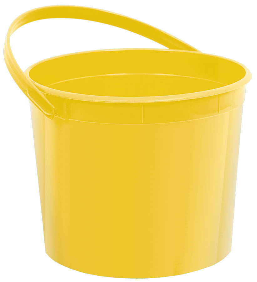 Yellow Plastic Bucket - FAVOR BAGS/CONTAINERS - Party Supplies - America Likes To Party