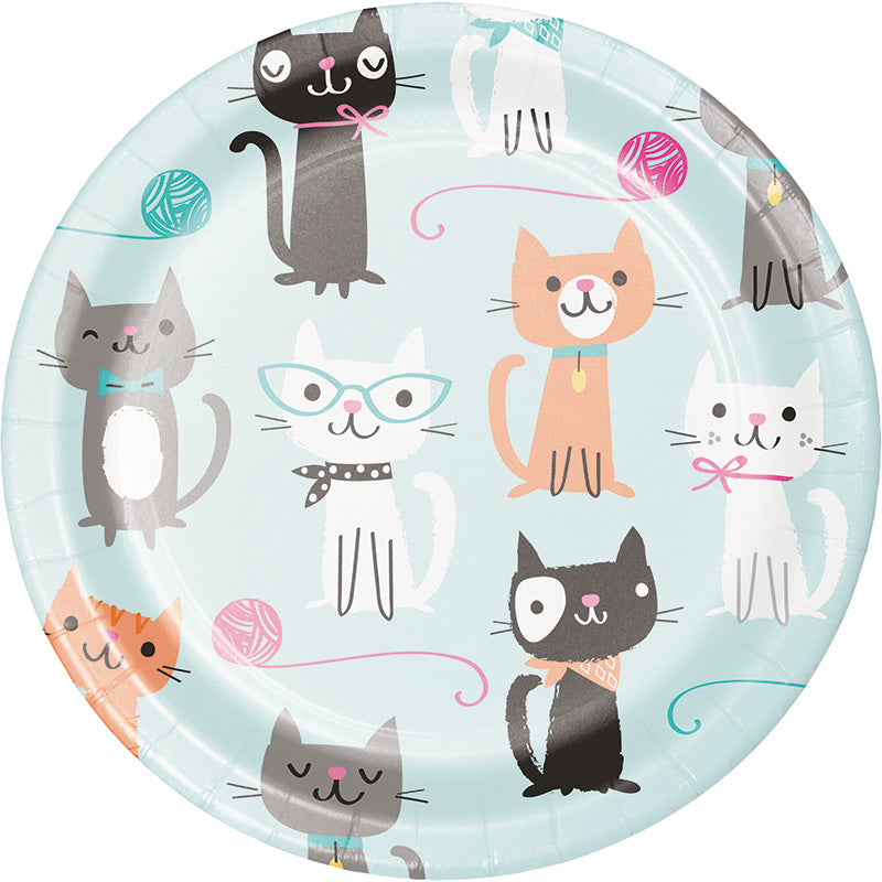 Purrfect Party Dessert Plates 8ct - PURFECT PARTY - Party Supplies - America Likes To Party
