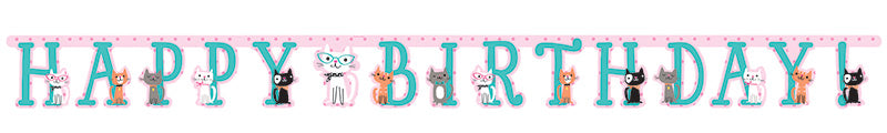 Purrfect Party Birthday Banner - PURFECT PARTY - Party Supplies - America Likes To Party