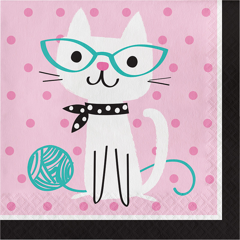 Purrfect Party Lunch Napkins 16ct - PURFECT PARTY - Party Supplies - America Likes To Party