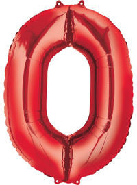 Giant Red Number 0 Balloon - MEGALOON NUMBERS/LETTERS - Party Supplies - America Likes To Party