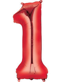 Giant Red Number 1 Balloon - MEGALOON NUMBERS/LETTERS - Party Supplies - America Likes To Party