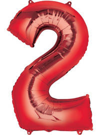 Giant Red Number 2 Balloon - MEGALOON NUMBERS/LETTERS - Party Supplies - America Likes To Party