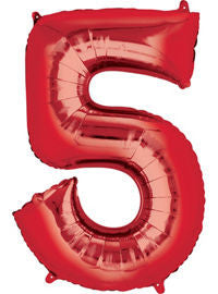 Giant Red Number 5 Balloon - MEGALOON NUMBERS/LETTERS - Party Supplies - America Likes To Party
