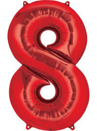Giant Red Number 8 Balloon - MEGALOON NUMBERS/LETTERS - Party Supplies - America Likes To Party