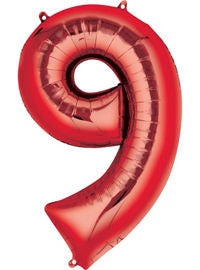Giant Red Number 9 Balloon - MEGALOON NUMBERS/LETTERS - Party Supplies - America Likes To Party