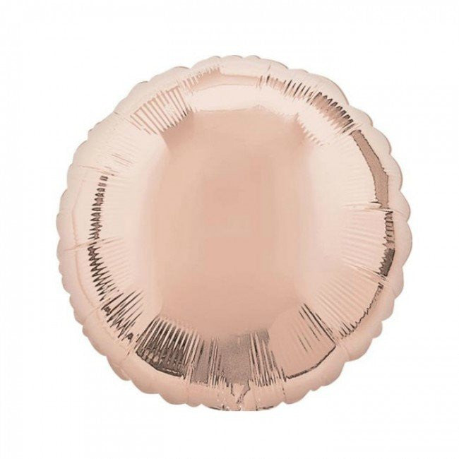 Rose Gold Circle Balloon - SOLIDS MYLAR - Party Supplies - America Likes To Party