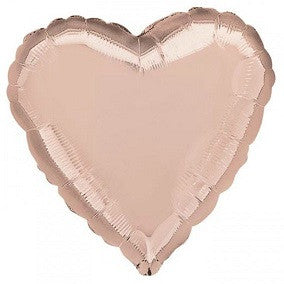 Rose Gold Heart Balloon - SOLIDS MYLAR - Party Supplies - America Likes To Party