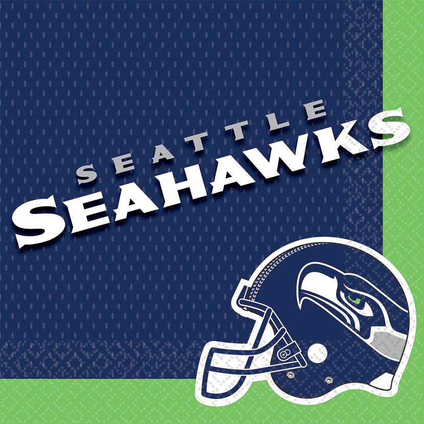 Seattle Seahawks Lunch Napkins 16ct - NFL - Party Supplies - America Likes To Party