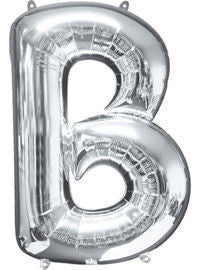 Giant Silver Letter B Balloon - MEGALOON NUMBERS/LETTERS - Party Supplies - America Likes To Party