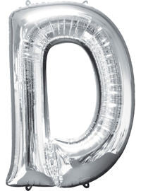 Giant Silver Letter D Balloon - MEGALOON NUMBERS/LETTERS - Party Supplies - America Likes To Party