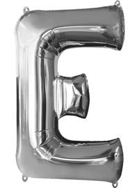 Giant Silver Letter E Balloon - MEGALOON NUMBERS/LETTERS - Party Supplies - America Likes To Party