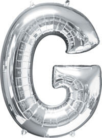 Giant Silver Letter G Balloon - MEGALOON NUMBERS/LETTERS - Party Supplies - America Likes To Party