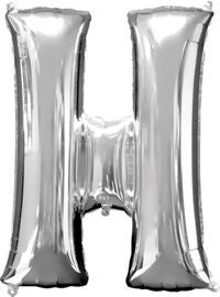 Giant Silver Letter H Balloon - MEGALOON NUMBERS/LETTERS - Party Supplies - America Likes To Party