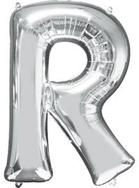 Giant Silver Letter R Balloon - MEGALOON NUMBERS/LETTERS - Party Supplies - America Likes To Party