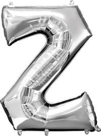 Giant Silver Letter Z Balloon - MEGALOON NUMBERS/LETTERS - Party Supplies - America Likes To Party