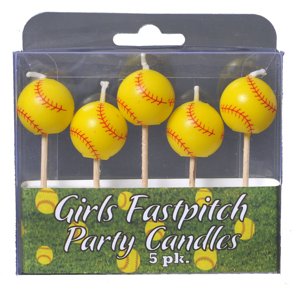 Softball Candles 5ct - BASEBALL/SOFTBALL - Party Supplies - America Likes To Party