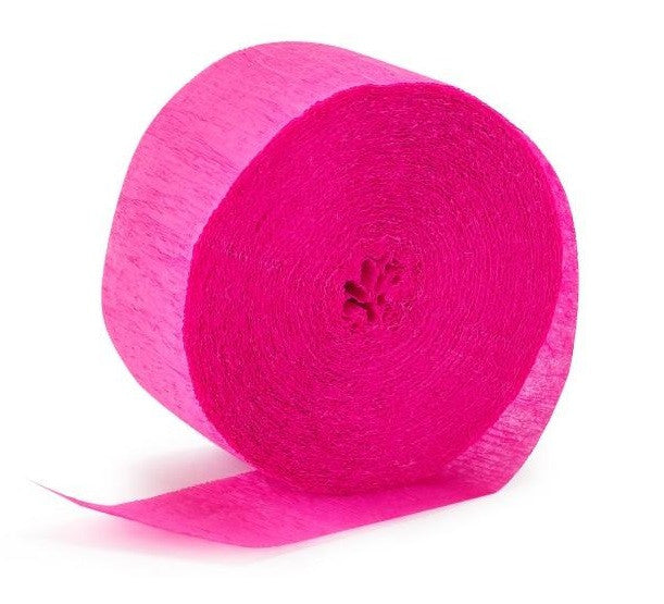Bright Pink Crepe Streamer - CREPE - Party Supplies - America Likes To Party