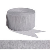 Metallic Silver Crepe Streamer - CREPE - Party Supplies - America Likes To Party