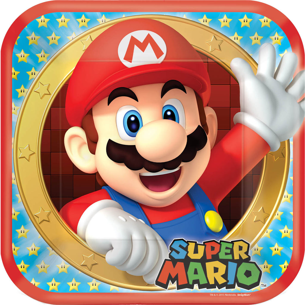 Super Mario Lunch Plates - MARIO - Party Supplies - America Likes To Party
