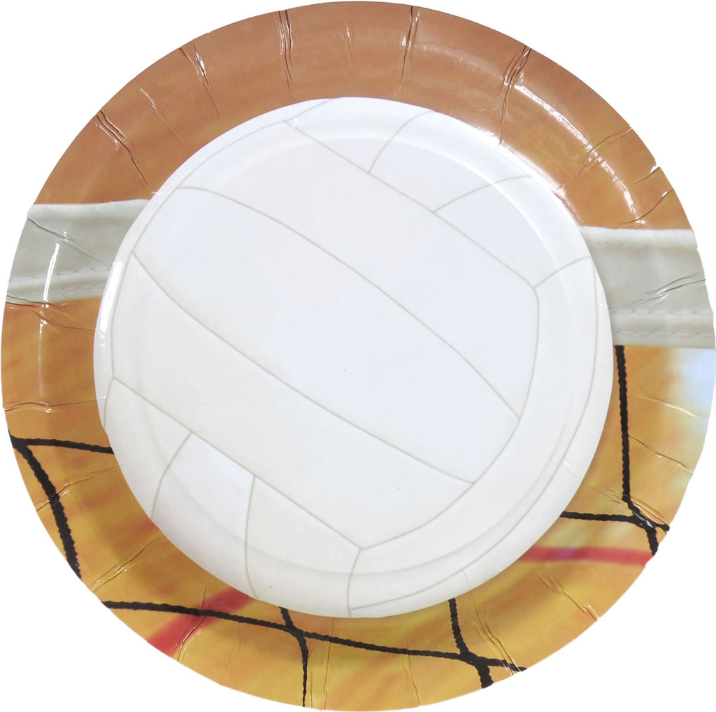 Volleyball Dessert Plates 8ct - VOLLEYBALL - Party Supplies - America Likes To Party