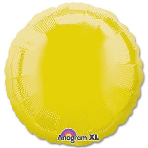 Yellow Circle Balloon - SOLIDS MYLAR - Party Supplies - America Likes To Party
