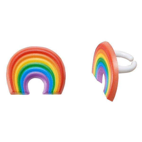 Rainbow Cupcake Rings 12ct - CUPCAKE - Party Supplies - America Likes To Party