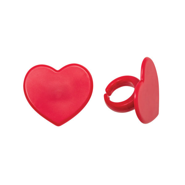 Red Heart Cupcake Rings 12ct - CUPCAKE - Party Supplies - America Likes To Party
