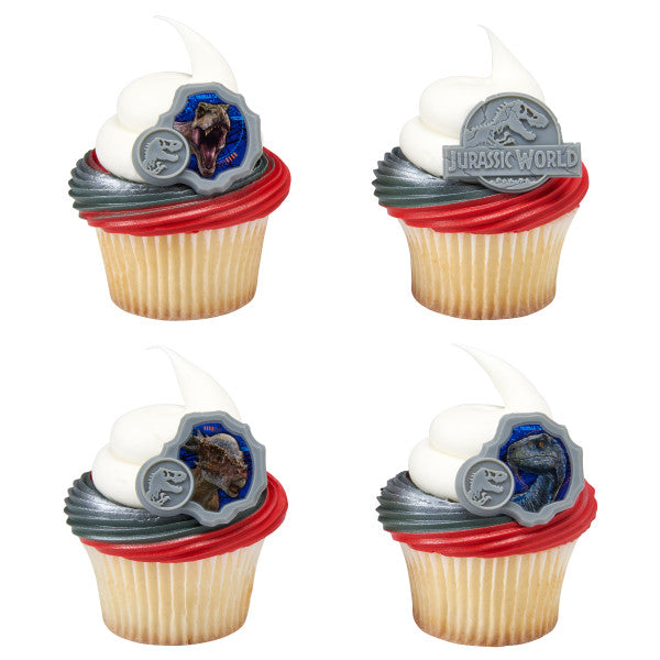 Jurassic World Cupcake Rings 12ct - CUPCAKE - Party Supplies - America Likes To Party