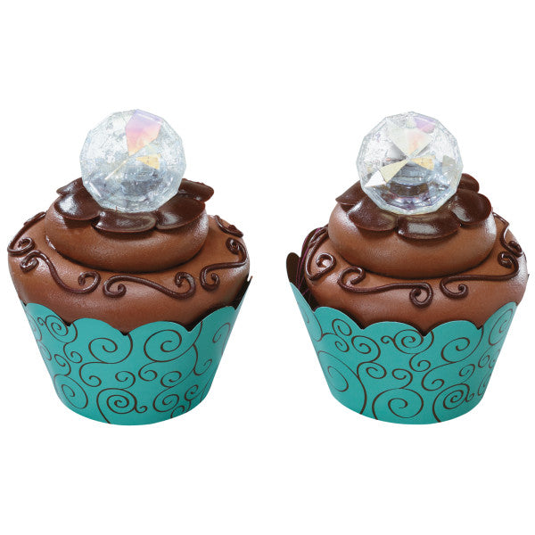 Diamond Irid Cupcake Rings 12ct - CUPCAKE - Party Supplies - America Likes To Party