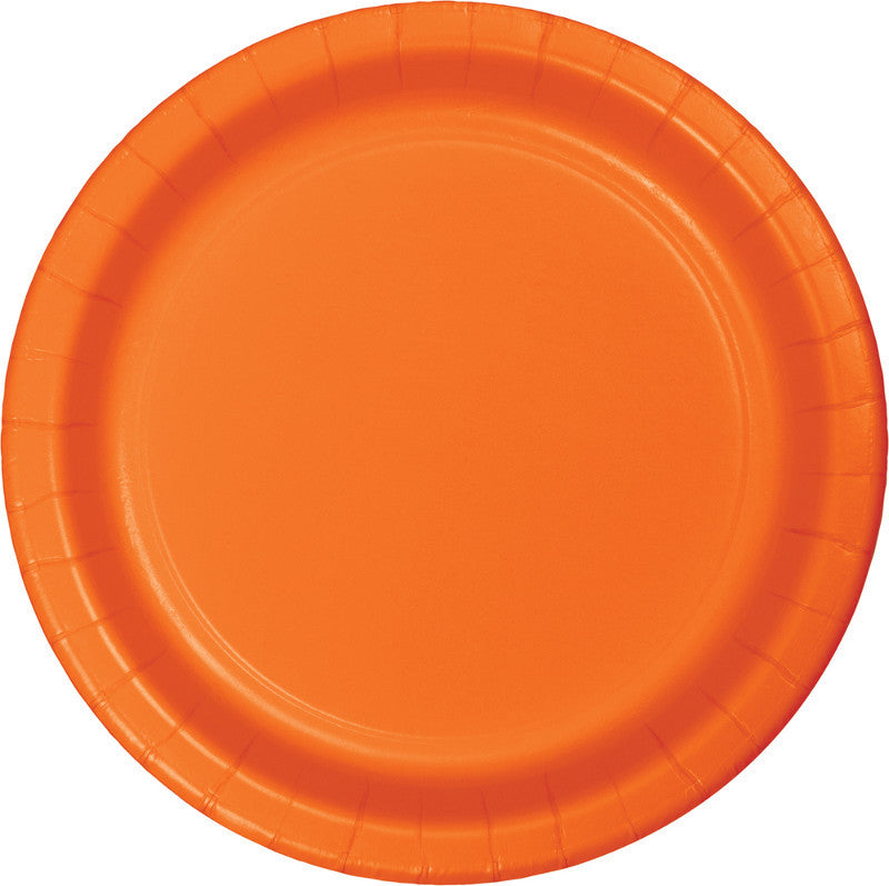 Orange Peel Big Party Pack Paper Lunch Plates 50ct - BIG PARTY PACKS - Party Supplies - America Likes To Party