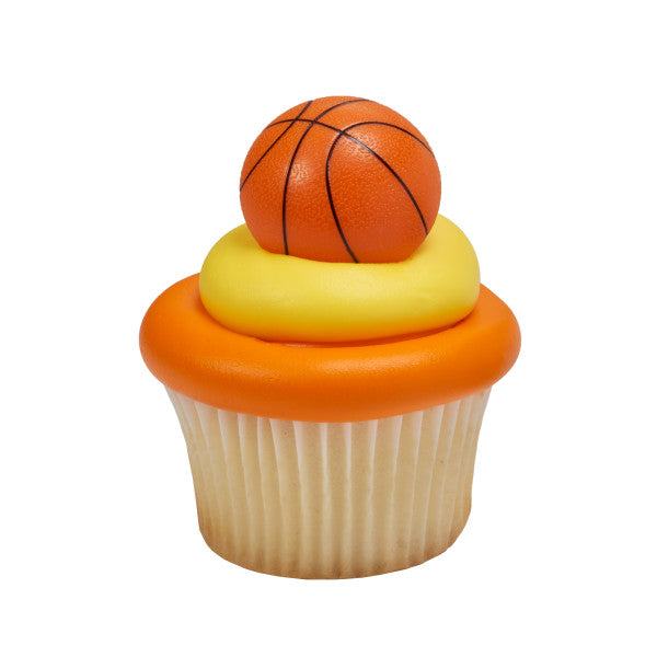 Basketball Cupcake Rings 12ct - CUPCAKE - Party Supplies - America Likes To Party