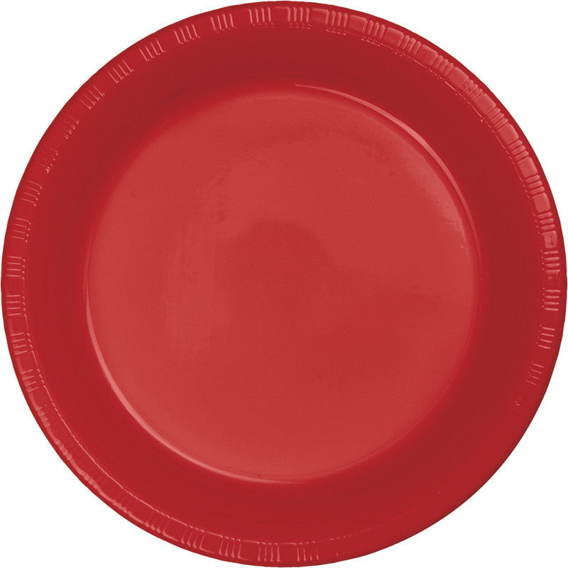 Apple Red Big Party Pack Plastic Dinner Plates 50ct - BIG PARTY PACKS - Party Supplies - America Likes To Party