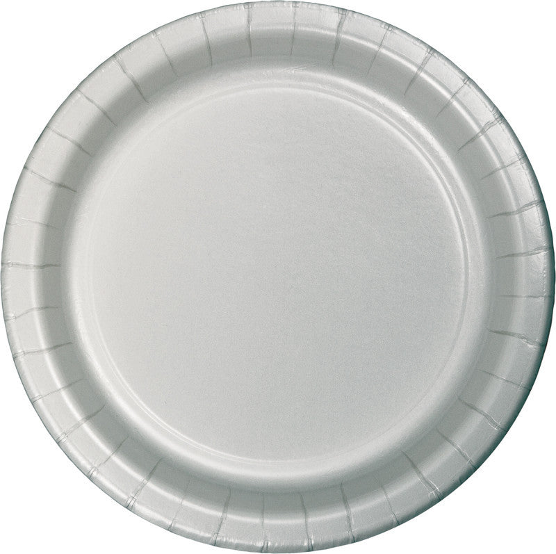 Silver Big Party Pack Paper Dessert Plates 50ct - BIG PARTY PACKS - Party Supplies - America Likes To Party
