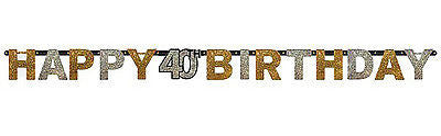 40th Sparkling Celebration Letter Banner - SPARKLING CELEBRATION - Party Supplies - America Likes To Party