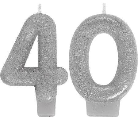 40th Sparkling Celebration Candle - SPARKLING CELEBRATION - Party Supplies - America Likes To Party