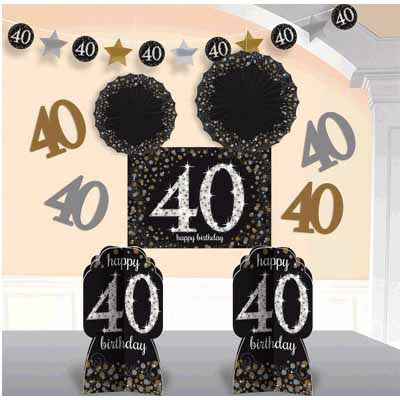 40th Sparkling Celebration Room Decorationg Kit - SPARKLING CELEBRATION - Party Supplies - America Likes To Party