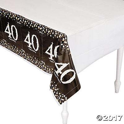 40th Sparkling Celebration Tablecover - SPARKLING CELEBRATION - Party Supplies - America Likes To Party