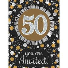 50th Sparkling Celebration Invitations - SPARKLING CELEBRATION - Party Supplies - America Likes To Party