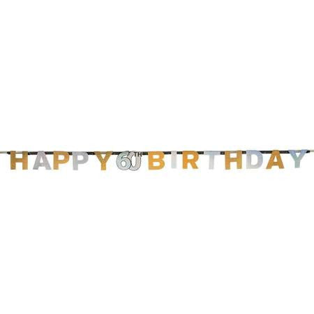 60th Sparkling Celebration Letter Banner - SPARKLING CELEBRATION - Party Supplies - America Likes To Party