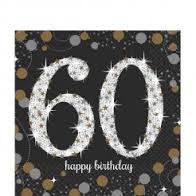 60th Sparkling Celebration Lunch Napkins - SPARKLING CELEBRATION - Party Supplies - America Likes To Party