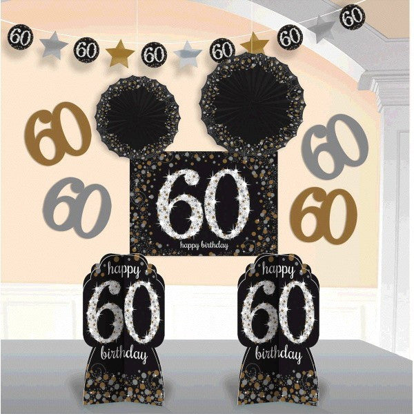 60th Sparkling Celebration Room Decorationg Kit - SPARKLING CELEBRATION - Party Supplies - America Likes To Party