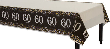 60th Sparkling Celebration Tablecover - SPARKLING CELEBRATION - Party Supplies - America Likes To Party