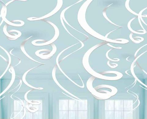 White Swirl Decorations - PAPER TISSUE DECOR - Party Supplies - America Likes To Party