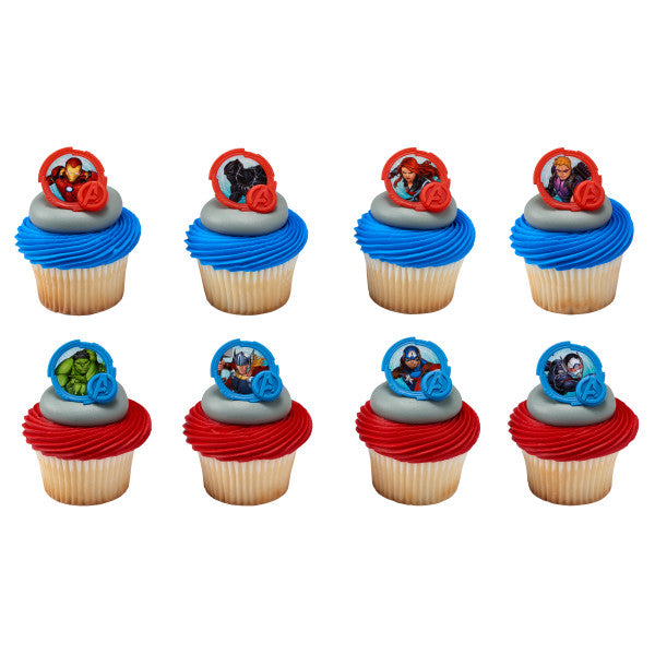 Avengers Cupcake Rings 12ct - CUPCAKE - Party Supplies - America Likes To Party