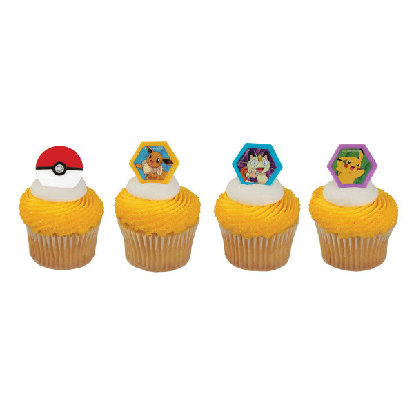 Pokemon Cupcake Rings 12ct - CUPCAKE - Party Supplies - America Likes To Party